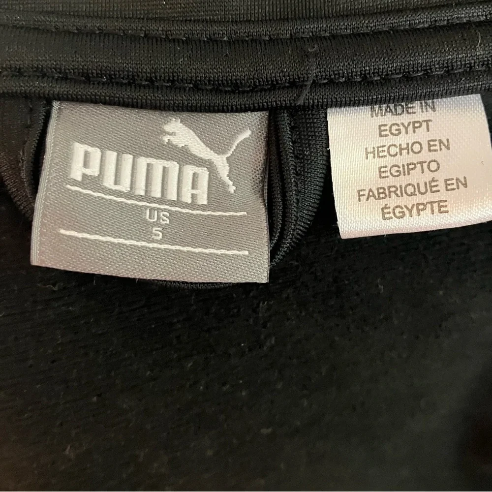 NWOT PUMA Boys Full Zip Track Jacket SIZE 5 Black Neon Yellow LOGO Pockets